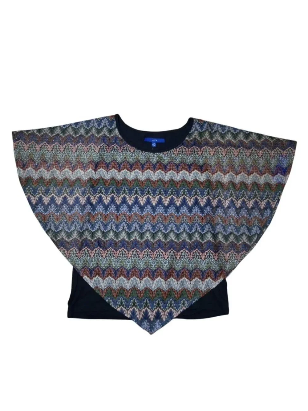 Apt. 9 Chevron Poncho Top Tank Overlay Medium Multicolor